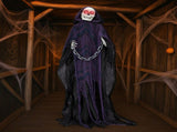 6ft Halloweenations Outdoor Life Size Animatronics Grim Reaper with Chain, Sound-Actived Party 38266016