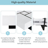 ON-TREND Unique Design Coffee Table with 4 Hidden Storage Compartments, Square Cocktail Table with WF305182AAK