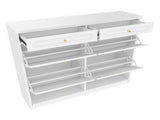 Wooden Shoe Cabinet with 4 Flip Drawers,Shoes Rack Cabinet with 2 Storage Drawers,Classified Storage W1580P402825
