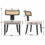 Mid Century Modern Dining Chairs Set of 2,Solid Wood and Rattan Net Back,Dining Room Chairs Accent W2812P287301