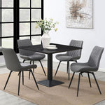 ZUN Grey Tufted Swivel Dining Chairs B062P145620