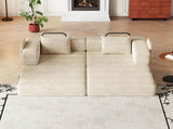 72.4 inch convertible sofa bed, corduroy fabric sofa with two side storage pockets and two cushions, W3505P355570