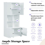 ZUN Tall and Wide Bathroom Floor Storage Cabinet, Bathroom Storage Unit, Freestanding Cabinet with 4 N725P179705K