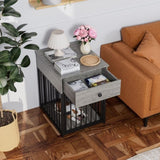 ZUN Dog Crate Furniture, Dog House, Decorative Dog Kennel with Drawer, Indoor Pet Crate End Table for W57868893