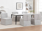 Linen Dining Chairs, Modern Fabric Side Chairs for Dining Room and Kitchen, with Padded Seat and W1170P365356