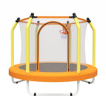 ZUN 55-inch Trampoline for Kids Indoor & Outdoor Small Toddler Trampoline with Basketball Hoop 11793411