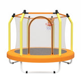 55-inch Trampoline for Kids Indoor & Outdoor Small Toddler Trampoline with Basketball Hoop 93820175