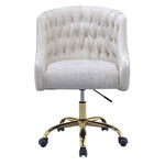 ZUN Vintage Cream and Gold Tufted Back Office Chair B062P182759