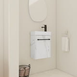 16'' Floating Wall-Mounted Vanity with Ceramic Sink & Soft-Close Cabinet Door, For Small W999P236337