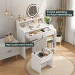 ZUN White Vanity Desk with 360&deg; Rotated Mirror and Adjustable Lights, Girls Makeup Vanity Table with W1706P236678