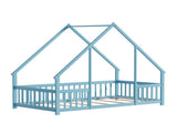 Twin Size Floor Bed Triangle Roof Frame and Support Bed Slats, Montessori Kids Playhouse Bed 25942984