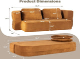 Convertible Sofa Bed with Blanket, Boneless Cloud Couch Queen Scott Fabric for Living Room Bedroom, 45361806