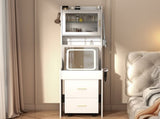 Small Vanity Desk with Mirror and LED Lights, Makeup Table with Charging Station and Storage Shelves 79311822