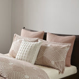 Cotton Jacquard Comforter Set Blush King/Cal King B035128790