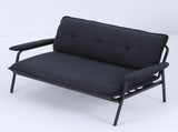 The 53-inch black sofa offers a spacious layout in the small apartment, easily handling various W3371P309476