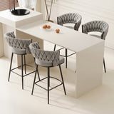 360&degSwivel Bar Chairs set of 2, equipped with soft cushioned backrest counter stool, metal leg W1727P234205