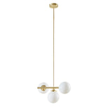 3-Light Chandelier with Frosted Glass Globe Bulbs B03596565