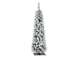 3FT, 4FT, 5FT, 6FT, 4 Pack Pre-Flocked Christmas Trees, Pencil Christmas Tree with Snow Tips, X'Mas N710P513665K