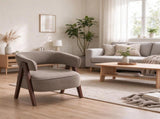Upholstered Armchair with Wood Legs for Living Room 83853751