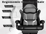 Ergonomic Gaming Chair, Video Game Chair with Pocket Spring Cushion and Footrest, Height Adjustable 01564178