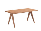 Natural Dining Table with Wooden Leg B062P209320