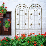 2 Pack Metal Garden Trellis 86.7" x 19.7" Rustproof Trellis for Climbing Plants Outdoor Flower W1586P244400