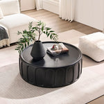 ZUN 35.43'' Round Center Coffee Table for Living Room FiberglassTable,Modern Design Coffee Table for W2582P250721