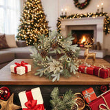 20 Inch Christmas Door Wreath with Warm Lights, Holiday for Entryway Front Door Christmas 19886674