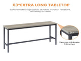 Long Bar Table Set with 3 PU Upholstered Bar Stools, Industrial Bar Table and Chairs for Kitchen 45344353