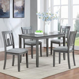 Wooden Dining Chairs Set of 4, Kitchen Chair with Padded Seat, Upholstered Side Chair for Dining W1998126421