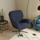 360&deg Swivel Office Chair, Modern Chenille Chair with Faux Leather and Black Metal Base Frame, No N817P205024B