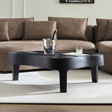47.24''Fiberglass Clound Coffee Table for Living Room,Matte Black Relief Table front of the Sofa, W2582P214811