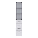 Preston Linen Cabinet, Three Shelves, Four Drawers B128P148966