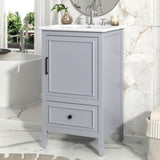 ZUN 20" Bathroom Vanity with Sink, Bathroom Cabinet with A Door, Door Shelf Storage and Adiustable Foot N759P207690E