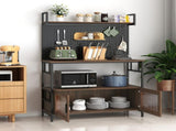 Kitchen Bakers Rack with Door, Microwave Oven Stand, Utility Storage Shelf, Durable Kitchen W331P283643