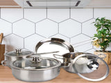Stainless Steel Cookware Set Fast Even Heat Induction Pots Pans Set Dishwasher Safe with 2.7/3.7 62308857