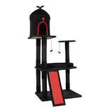 53" Gothic Cat Tree with Coffin Bed, Large Cat Tower with Spacious Cat Condo, Scratching Posts, 75318798