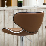 Masaccio Upholstery Airlift Adjustable Swivel Barstool with Chrome Base, Set of 2, Camel T2574P164834