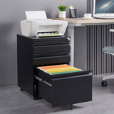 3-Drawer Mobile File Cabinet with Lock, 5 Wheels ,Cold Rolled Steel Fully T3625P495548