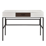 ZUN Natural and Black Writing Desk with USB Port B062P209216