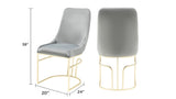 Emrald Modern Style 2PC Dinning Chairs made with wood and Gold Legs Gray B009P298423