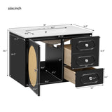 30" Bathroom Vanity with Ceramic Sink, Mid-Century Bathroom Vanity Cabinet with 2 Drawers, Bathroom N710P265954B