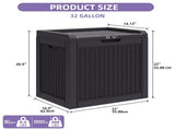 35 Gallon Resin Outdoor Deck Box, Lockable Waterproof UV Resistant Storage Container for Patio 62116096