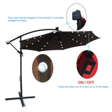 10 ft Outdoor Patio Umbrella Solar Powered LED Lighted Sun Shade Market Waterproof 8 Ribs Umbrella W65627957