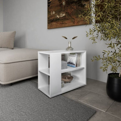 ZUN Rio Verde Side Table in Melamine with Open Storage, White B128P263719