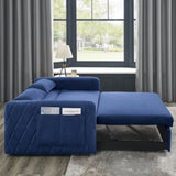 55" Modern Convertible Sofa Bed with 2 Detachable Arm Pockets, Velvet Loveseat Sofa with Pull Out W119363992