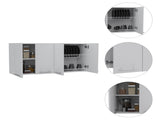Stockton Rectangle Four Swing Doors Wall Cabinet White B06280442
