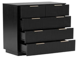 Black P2 Particle Board and Density Board 724194cm Wavy Pattern Drawer Front Four-Level Five-Drawer 56913658