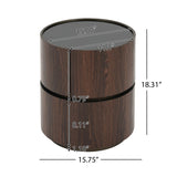 MDF ITALIAN HIGH-GRADE DOUBLE-LAYER STORAGE ROUND SIDE TABLE, BROWN AND BLACK COLOR N770P281243B