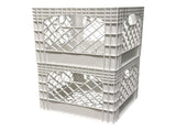 18 Quart Storage Milk Crates, Plastic Stackable Containers, White, 2 Pack 59620925